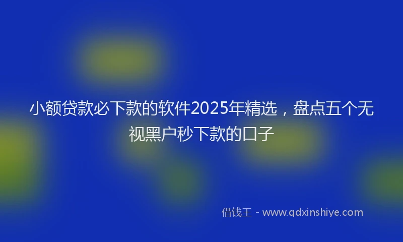 小额贷款必下款的软件2025年精选，盘点五个无视黑户秒下款的口子