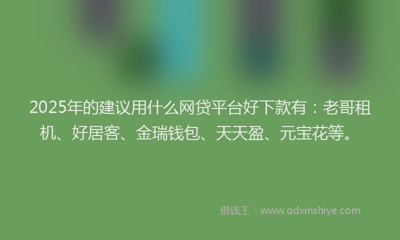 2025年的建议用什么网贷平台好下款有：老哥租机、好居客、金瑞钱包、天天盈、元宝花等。