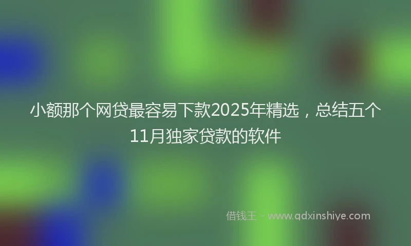 小额那个网贷最容易下款2025年精选，总结五个11月独家贷款的软件