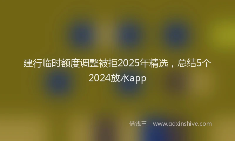 建行临时额度调整被拒2025年精选，总结5个2024放水app