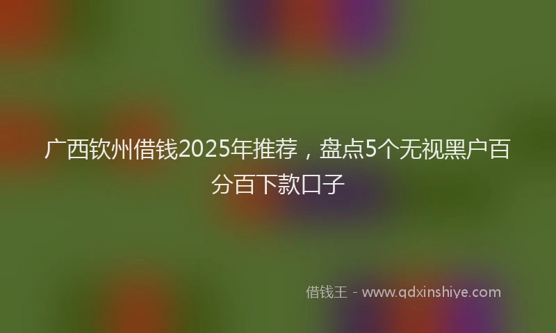 广西钦州借钱2025年推荐，盘点5个无视黑户百分百下款口子