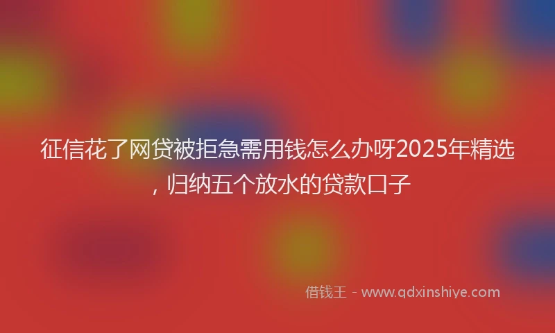 征信花了网贷被拒急需用钱怎么办呀2025年精选，归纳五个放水的贷款口子