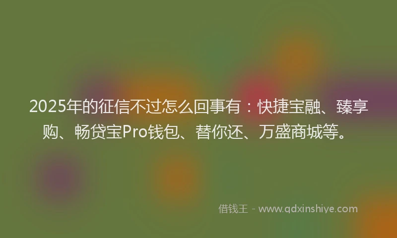 2025年的征信不过怎么回事有：快捷宝融、臻享购、畅贷宝Pro钱包、替你还、万盛商城等。