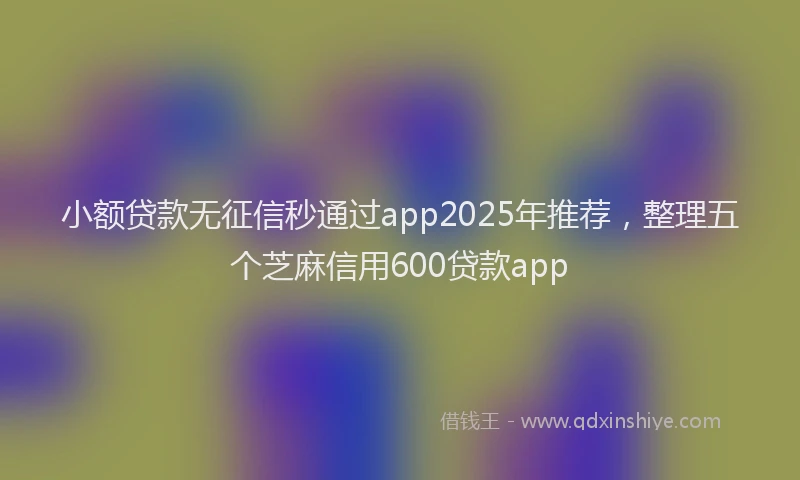 小额贷款无征信秒通过app2025年推荐，整理五个芝麻信用600贷款app