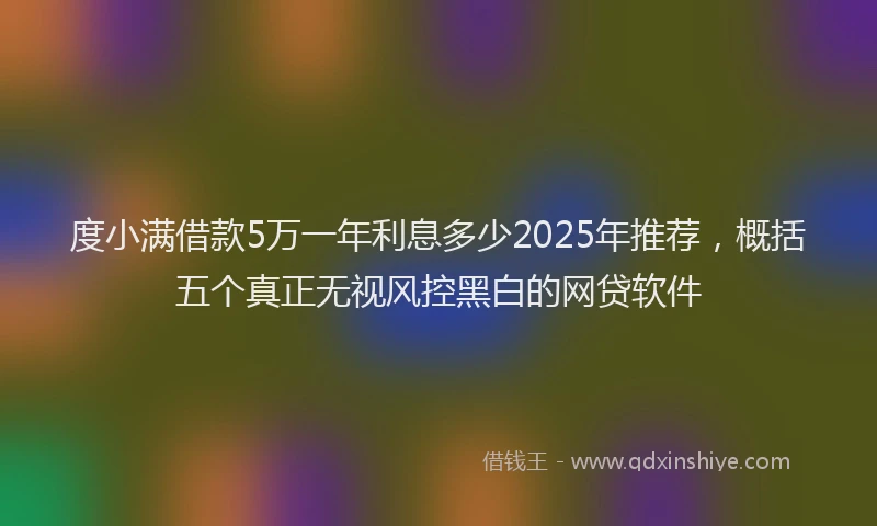 度小满借款5万一年利息多少2025年推荐，概括五个真正无视风控黑白的网贷软件