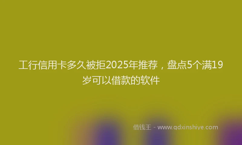 工行信用卡多久被拒2025年推荐，盘点5个满19岁可以借款的软件