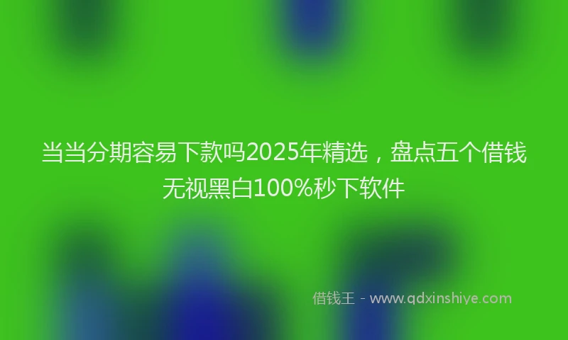 当当分期容易下款吗2025年精选，盘点五个借钱无视黑白100%秒下软件