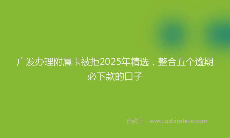 广发办理附属卡被拒2025年精选，整合五个逾期必下款的口子