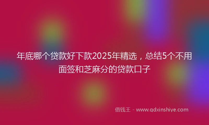 年底哪个贷款好下款2025年精选，总结5个不用面签和芝麻分的贷款口子