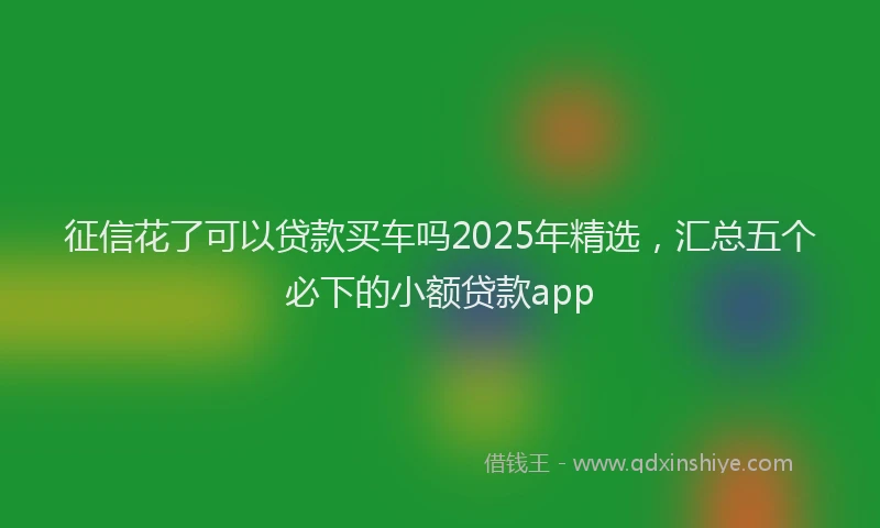 征信花了可以贷款买车吗2025年精选，汇总五个必下的小额贷款app