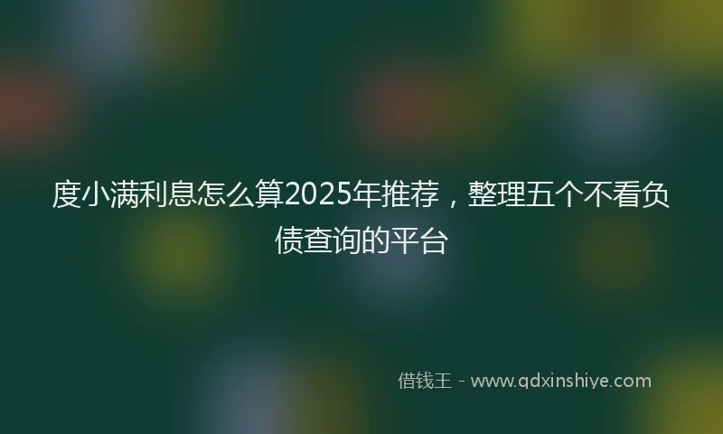 度小满利息怎么算2025年推荐，整理五个不看负债查询的平台