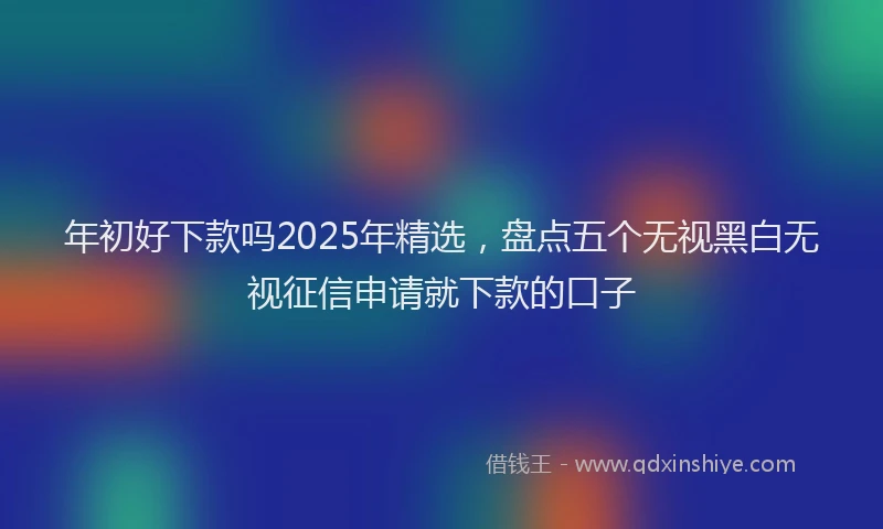 年初好下款吗2025年精选，盘点五个无视黑白无视征信申请就下款的口子