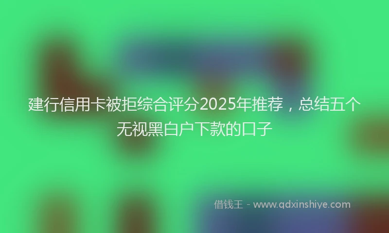 建行信用卡被拒综合评分2025年推荐，总结五个无视黑白户下款的口子