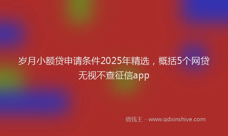 岁月小额贷申请条件2025年精选，概括5个网贷无视不查征信app