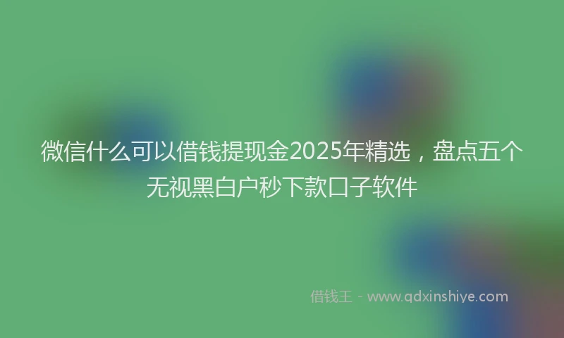 微信什么可以借钱提现金2025年精选，盘点五个无视黑白户秒下款口子软件
