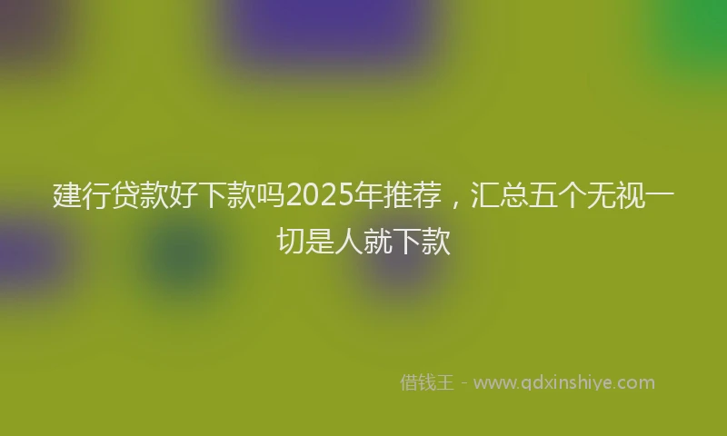 建行贷款好下款吗2025年推荐，汇总五个无视一切是人就下款