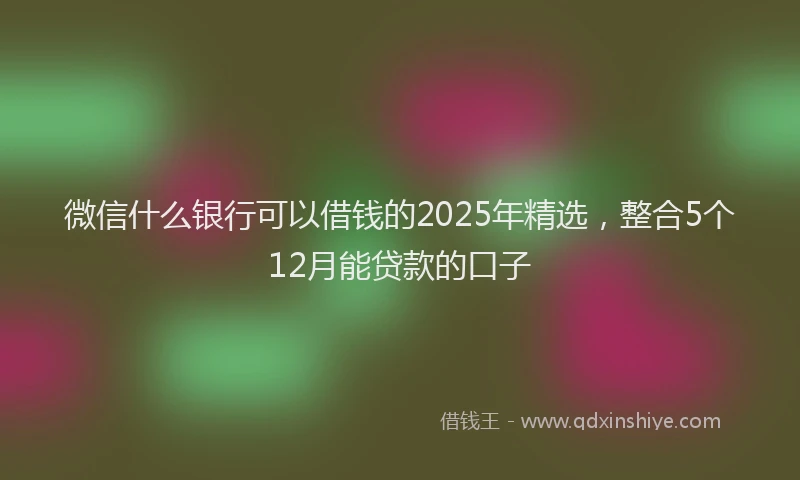 微信什么银行可以借钱的2025年精选，整合5个12月能贷款的口子