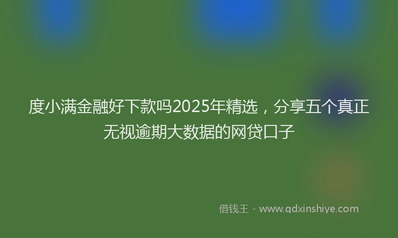 度小满金融好下款吗2025年精选，分享五个真正无视逾期大数据的网贷口子