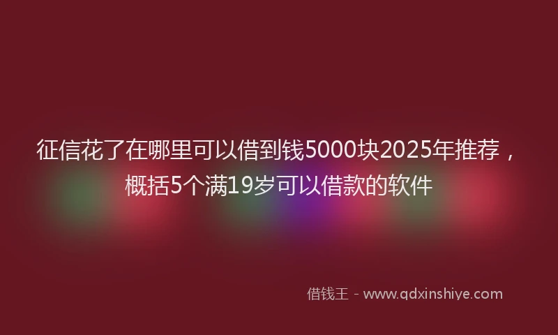 征信花了在哪里可以借到钱5000块2025年推荐，概括5个满19岁可以借款的软件
