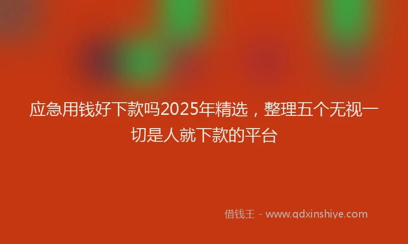 应急用钱好下款吗2025年精选，整理五个无视一切是人就下款的平台