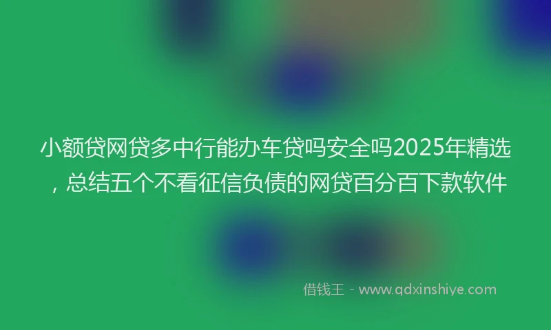 小额贷网贷多中行能办车贷吗安全吗2025年精选，总结五个不看征信负债的网贷百分百下款软件