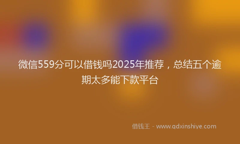 微信559分可以借钱吗2025年推荐，总结五个逾期太多能下款平台