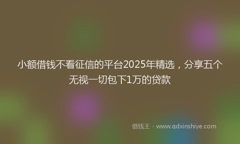 小额借钱不看征信的平台2025年精选，分享五个无视一切包下1万的贷款