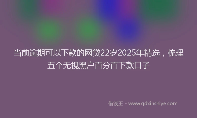 当前逾期可以下款的网贷22岁2025年精选，梳理五个无视黑户百分百下款口子