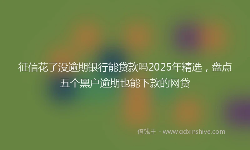 征信花了没逾期银行能贷款吗2025年精选，盘点五个黑户逾期也能下款的网贷