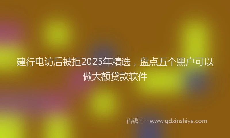 建行电访后被拒2025年精选，盘点五个黑户可以做大额贷款软件