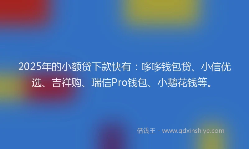 2025年的小额贷下款快有：哆哆钱包贷、小信优选、吉祥购、瑞信Pro钱包、小鹅花钱等。