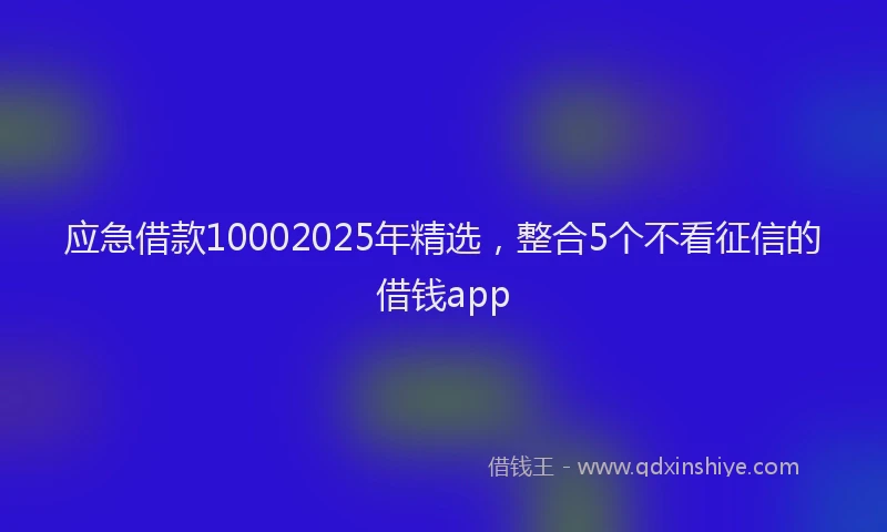 应急借款10002025年精选，整合5个不看征信的借钱app