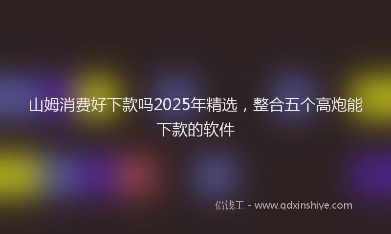 山姆消费好下款吗2025年精选，整合五个高炮能下款的软件