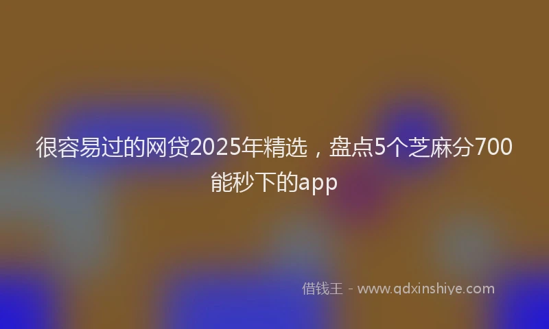 很容易过的网贷2025年精选，盘点5个芝麻分700能秒下的app