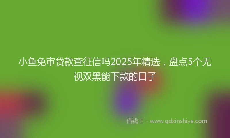 小鱼免审贷款查征信吗2025年精选，盘点5个无视双黑能下款的口子