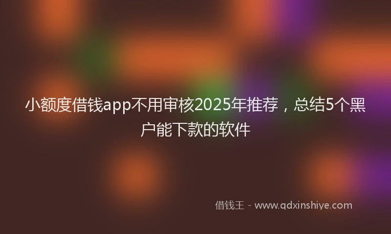 小额度借钱app不用审核2025年推荐，总结5个黑户能下款的软件