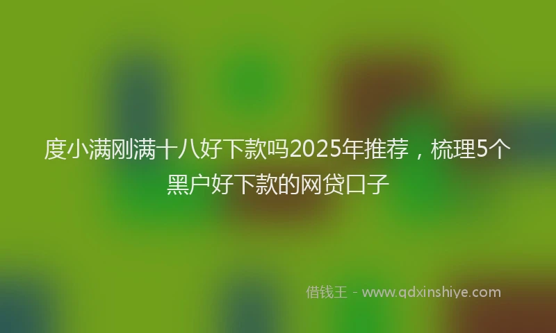 度小满刚满十八好下款吗2025年推荐，梳理5个黑户好下款的网贷口子
