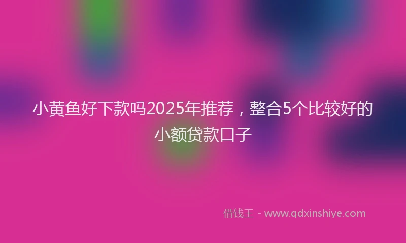 小黄鱼好下款吗2025年推荐，整合5个比较好的小额贷款口子
