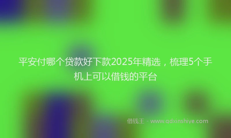 平安付哪个贷款好下款2025年精选，梳理5个手机上可以借钱的平台