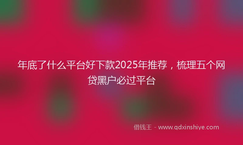 年底了什么平台好下款2025年推荐，梳理五个网贷黑户必过平台