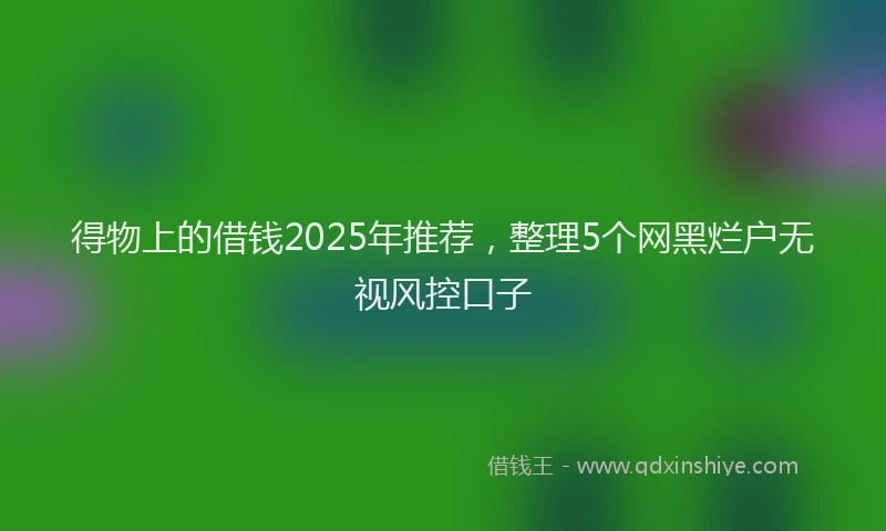 得物上的借钱2025年推荐，整理5个网黑烂户无视风控口子