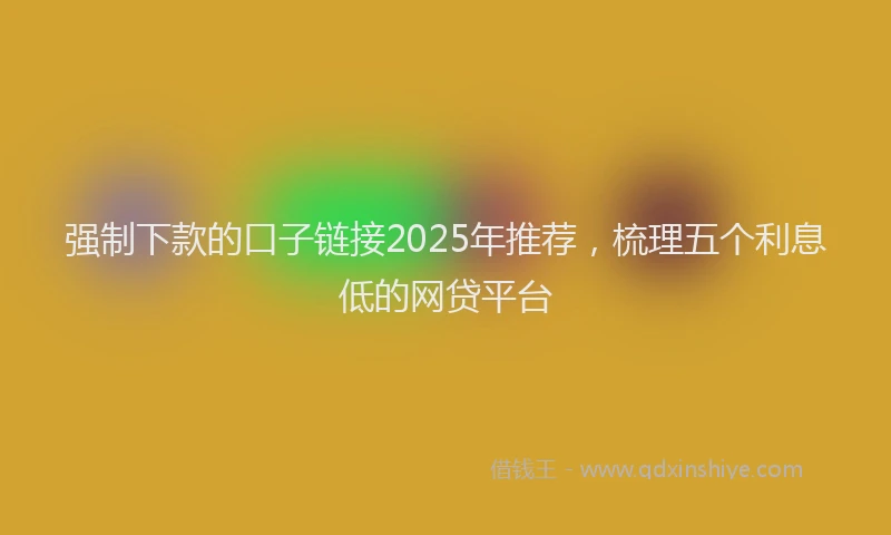 强制下款的口子链接2025年推荐，梳理五个利息低的网贷平台