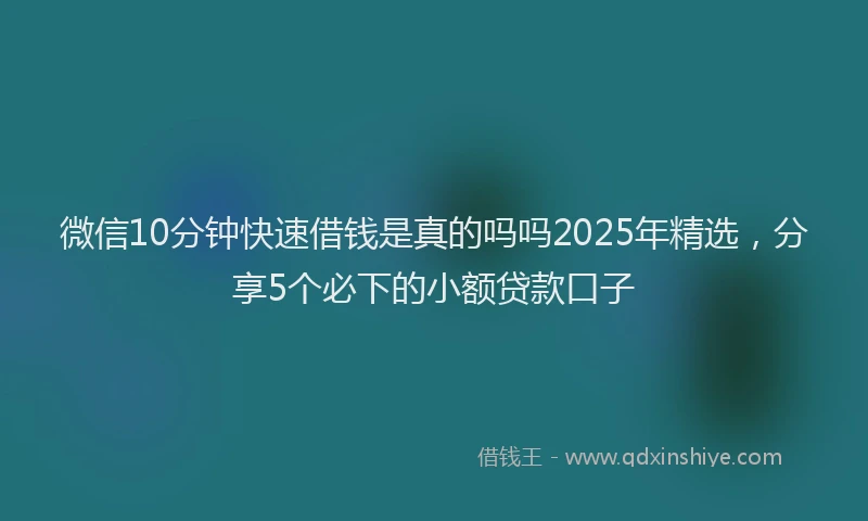 微信10分钟快速借钱是真的吗吗2025年精选，分享5个必下的小额贷款口子