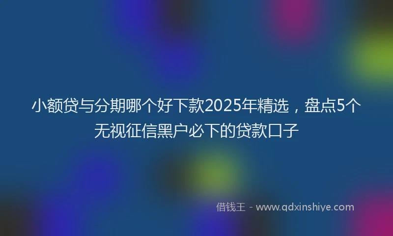 小额贷与分期哪个好下款2025年精选，盘点5个无视征信黑户必下的贷款口子