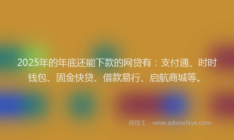 2025年的年底还能下款的网贷有：支付通、时时钱包、固金快贷、借款易行、启航商城等。