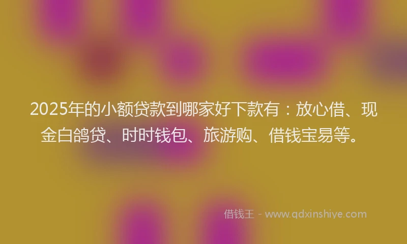 2025年的小额贷款到哪家好下款有：放心借、现金白鸽贷、时时钱包、旅游购、借钱宝易等。