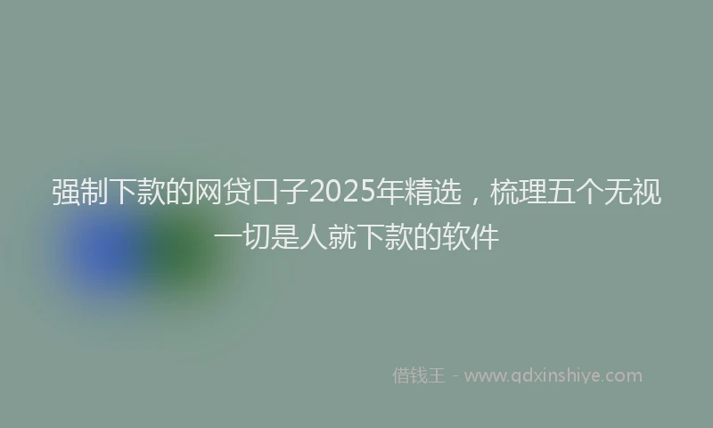 强制下款的网贷口子2025年精选，梳理五个无视一切是人就下款的软件