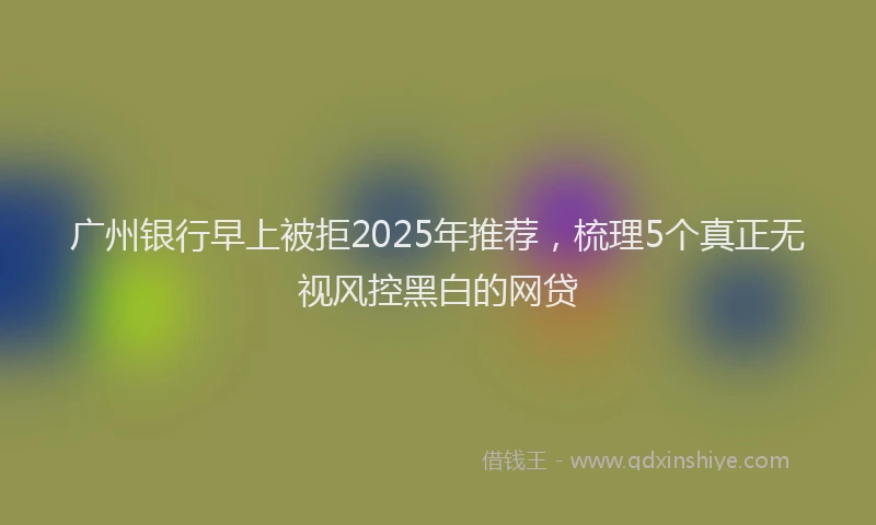 广州银行早上被拒2025年推荐，梳理5个真正无视风控黑白的网贷