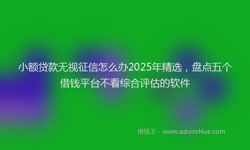 小额贷款无视征信怎么办2025年精选，盘点五个借钱平台不看综合评估的软件