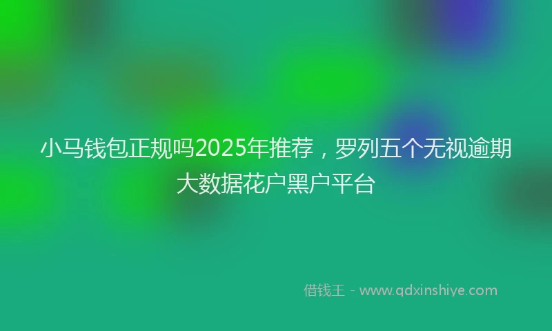 小马钱包正规吗2025年推荐，罗列五个无视逾期大数据花户黑户平台